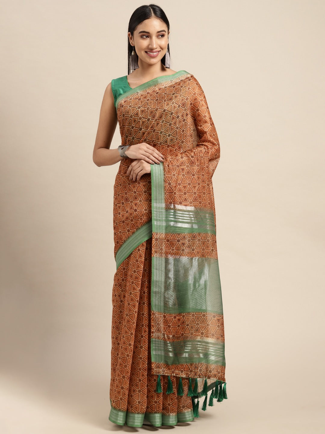 Exclusive Soft Linen Digital Print Festive Wear Saree