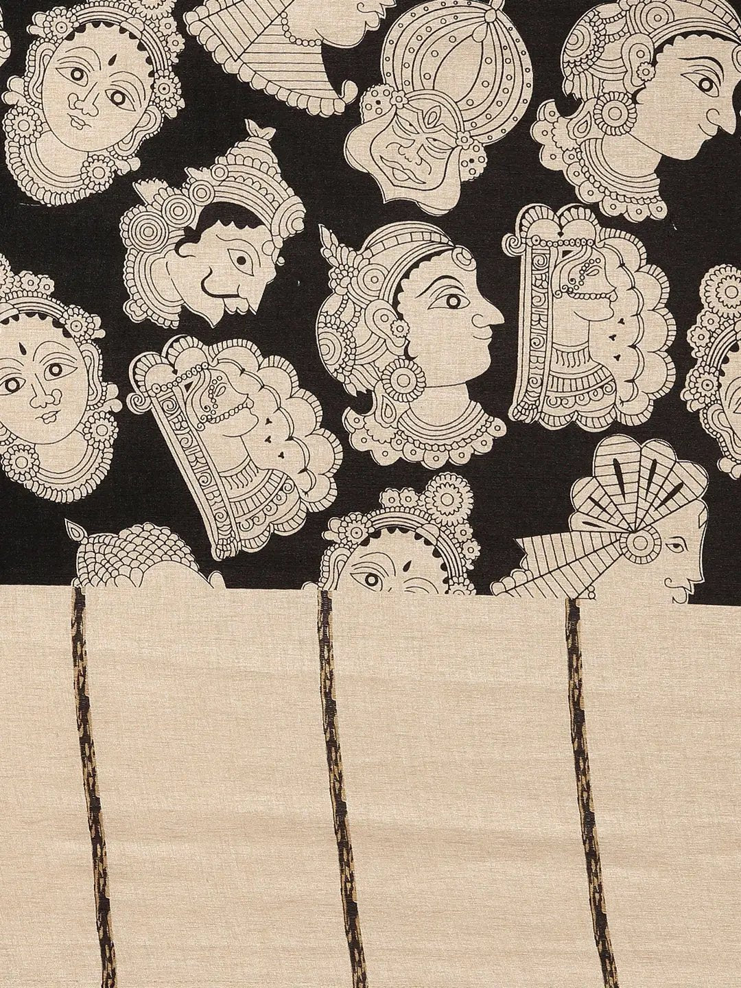 Soft Linen Chanderi Saree with Kalamkari Print