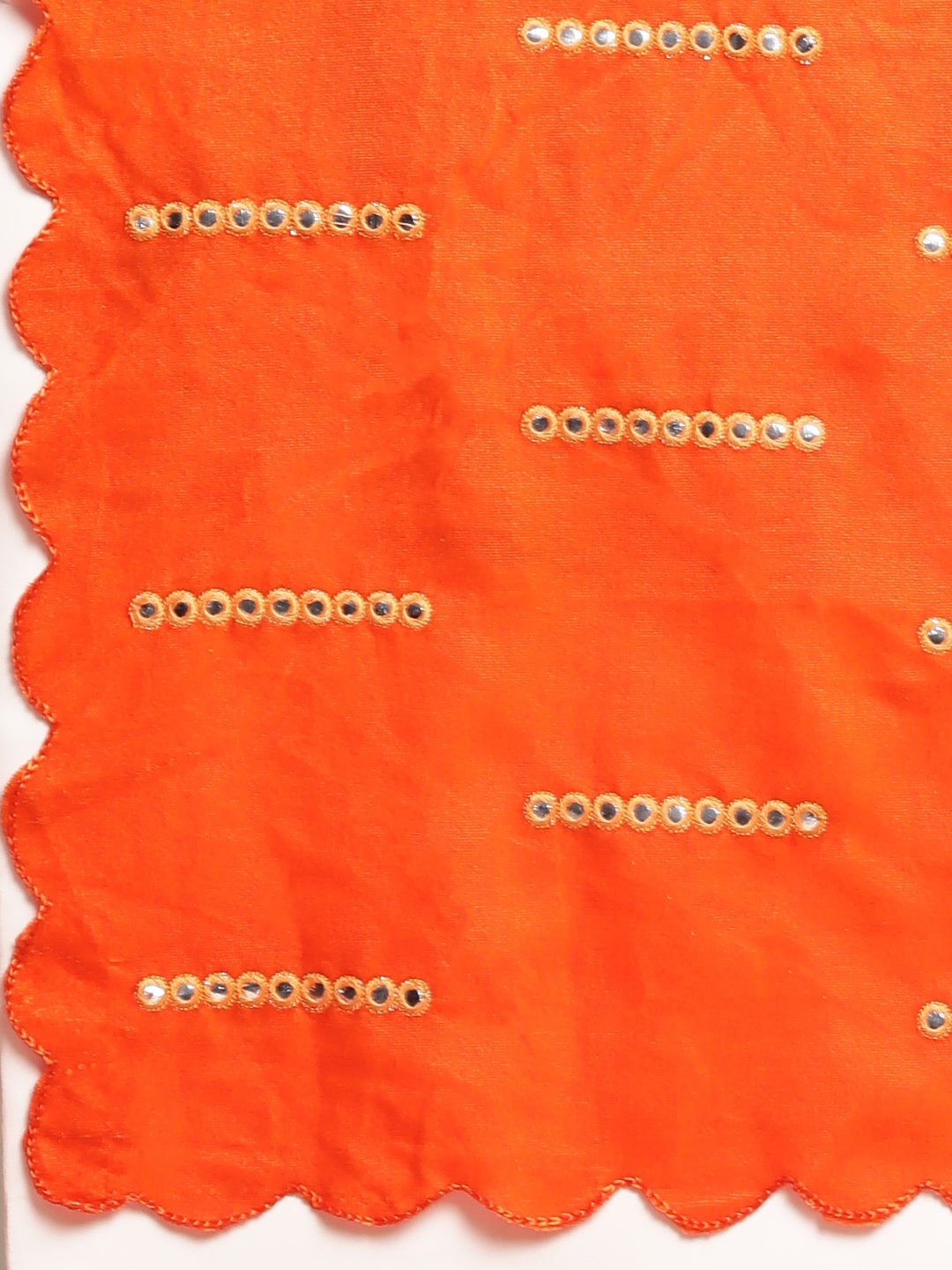  Stylish Orange Colour Velvet Saree with Mirror Work 