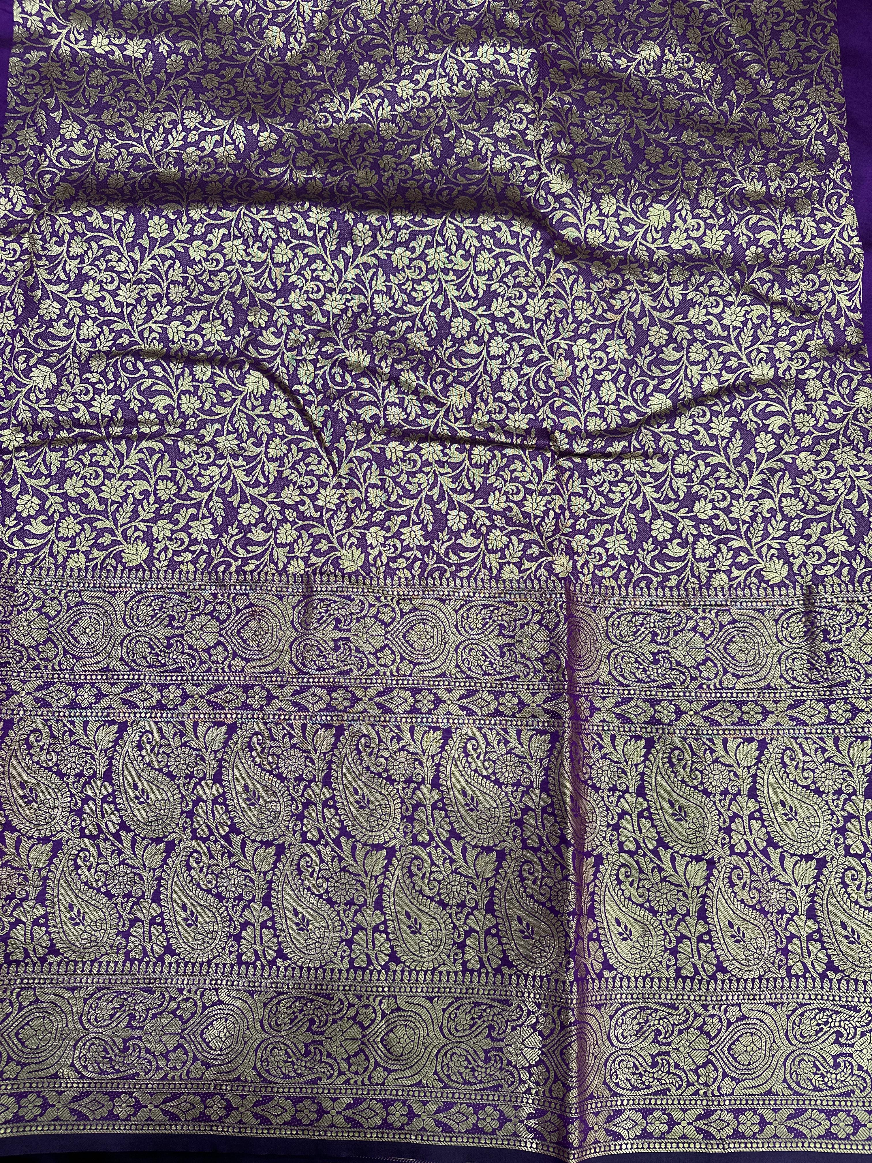 Wine Kanjivaaram Zari Pattu Border Banarasi Saree