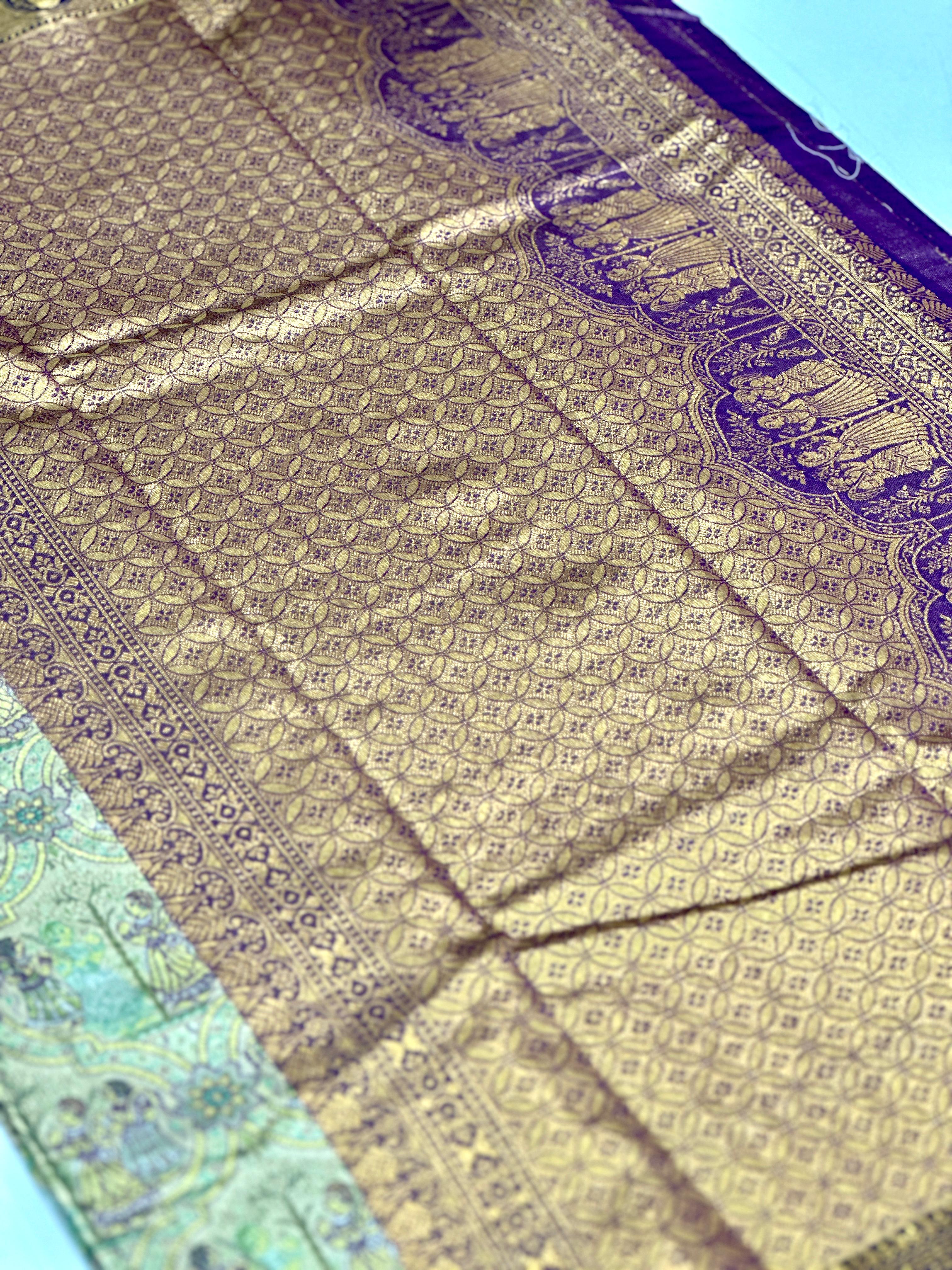 Purple Dharmavaram Silk Saree