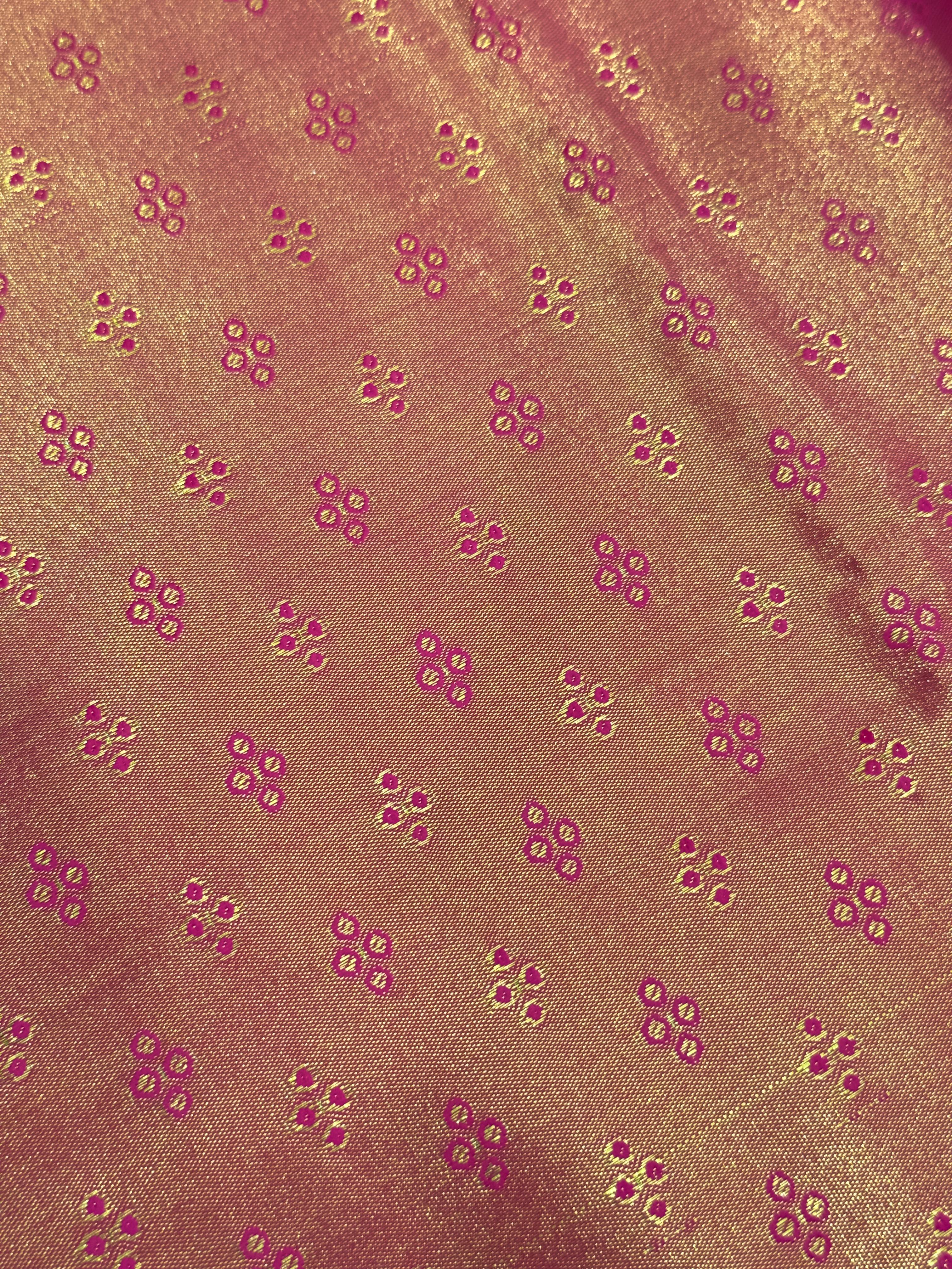 Pink Golden Geometrics With Floral Elegance Saree