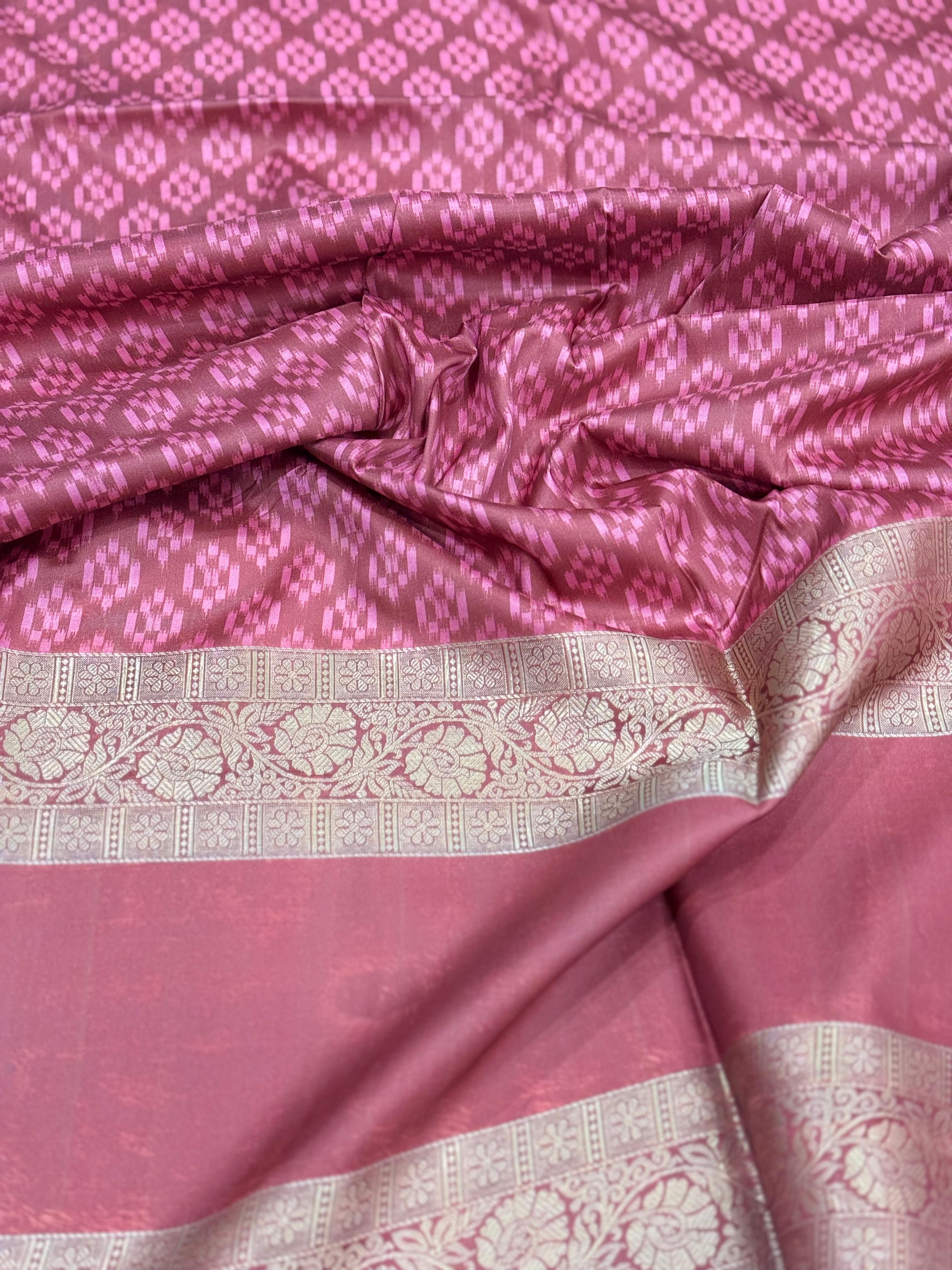 Mustard Silk Blend Lehriya Saree


