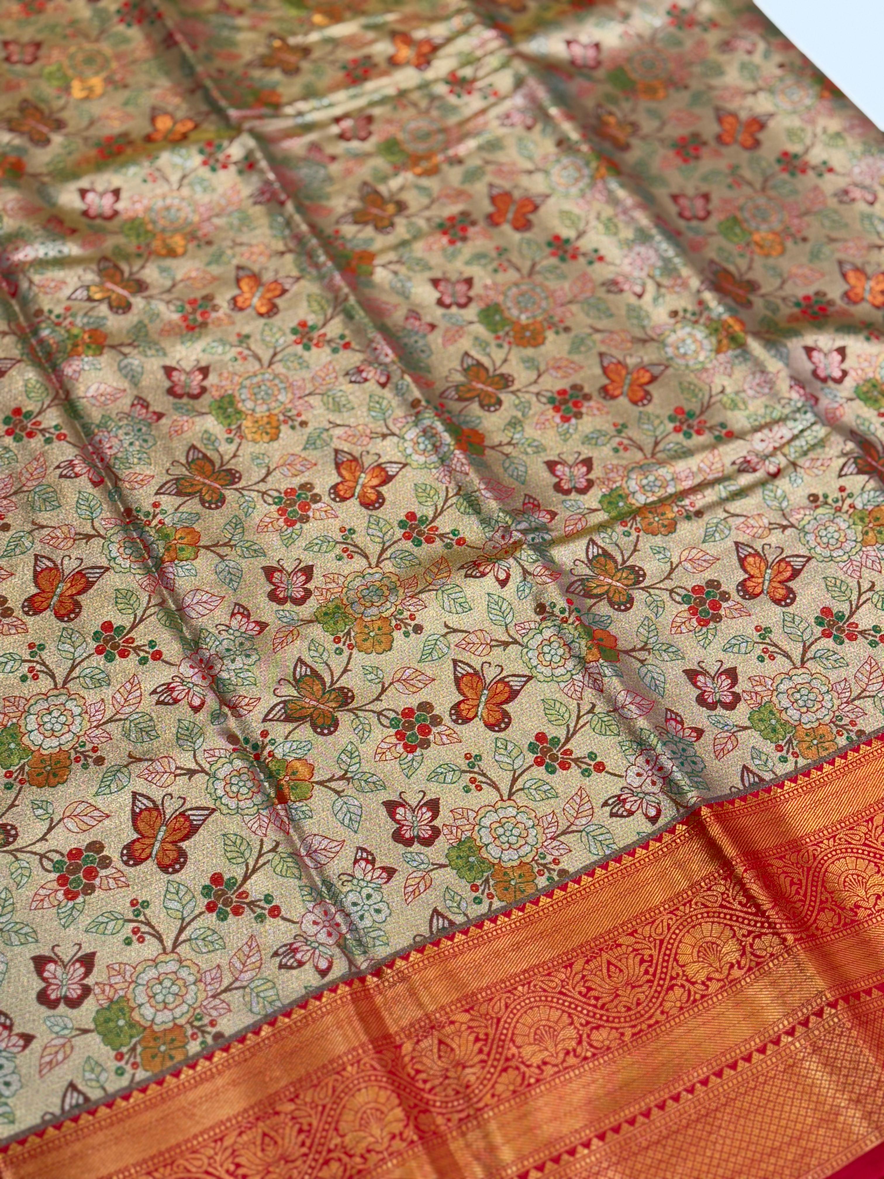 Rani Dharmavaram Butterfly Silk Saree