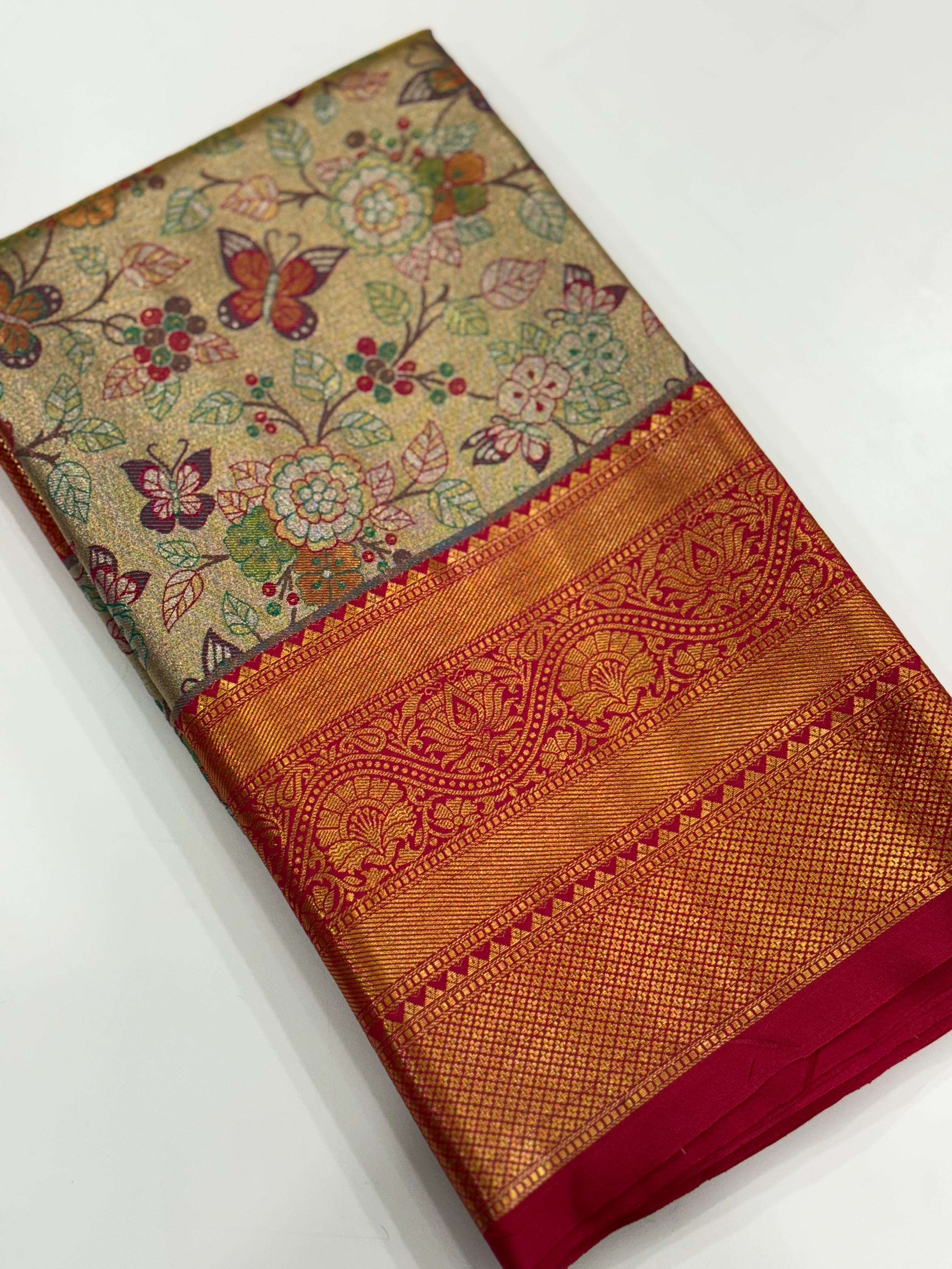 Rani Dharmavaram Butterfly Silk Saree