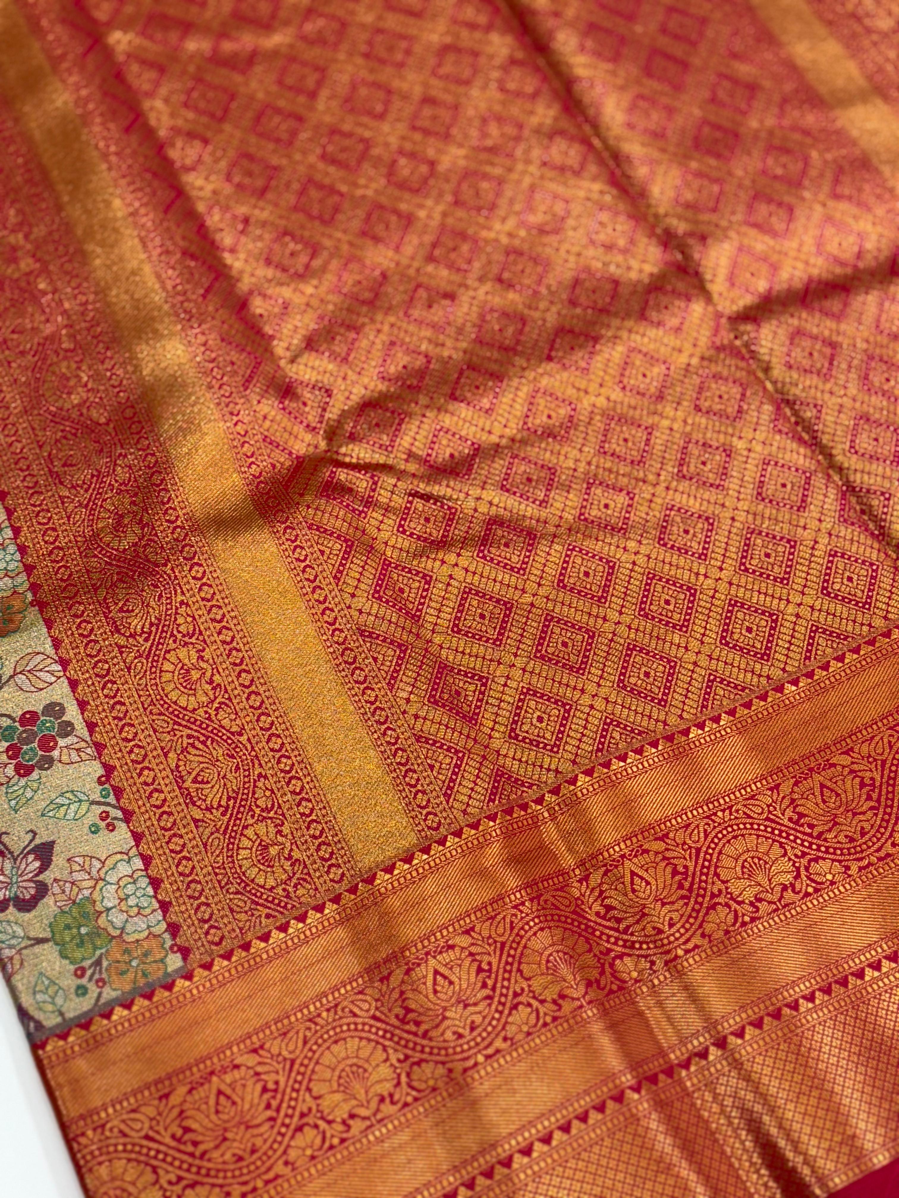 Rani Dharmavaram Butterfly Silk Saree