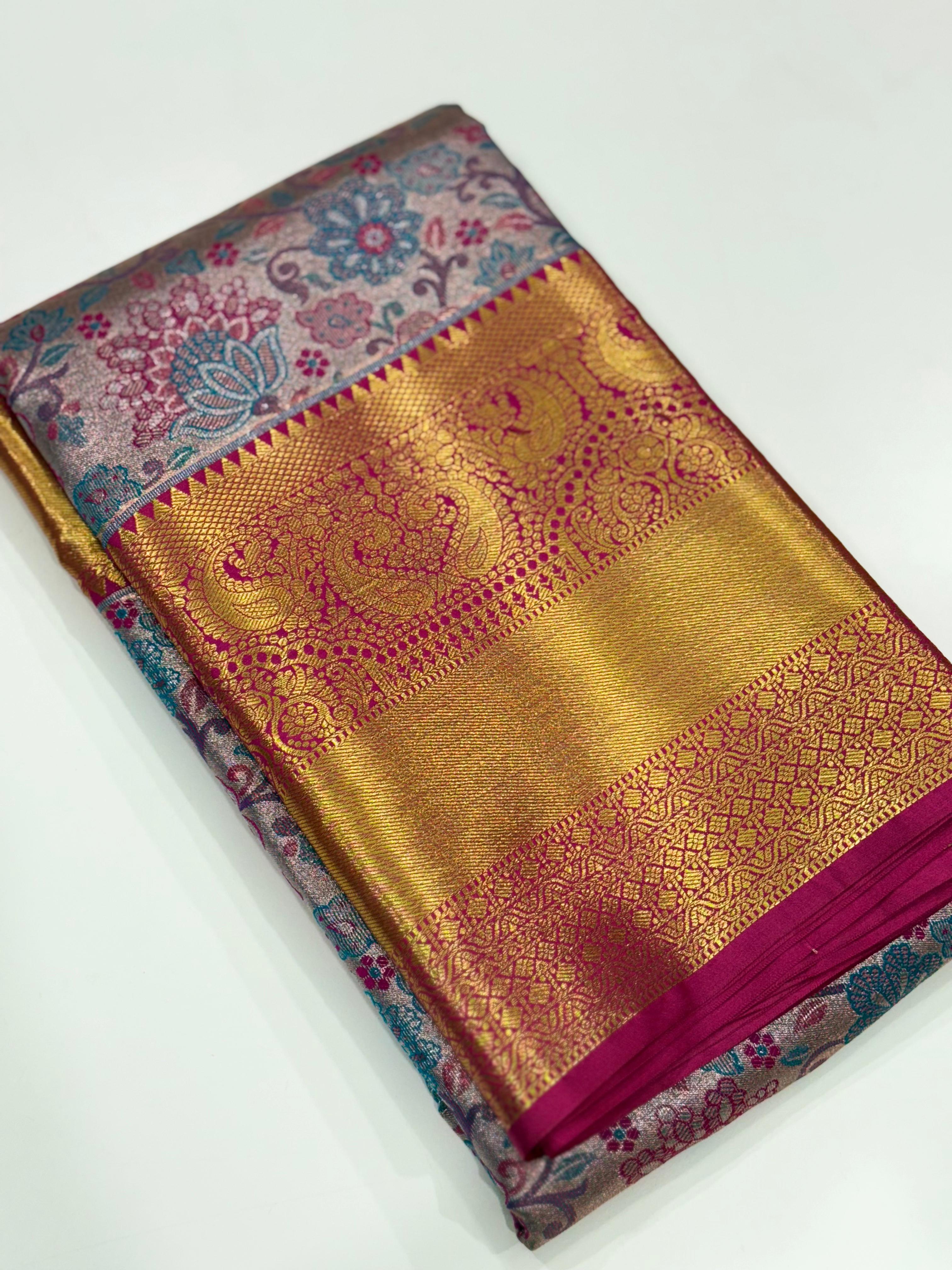 Radiance Dharmavaram Silk Floral Saree