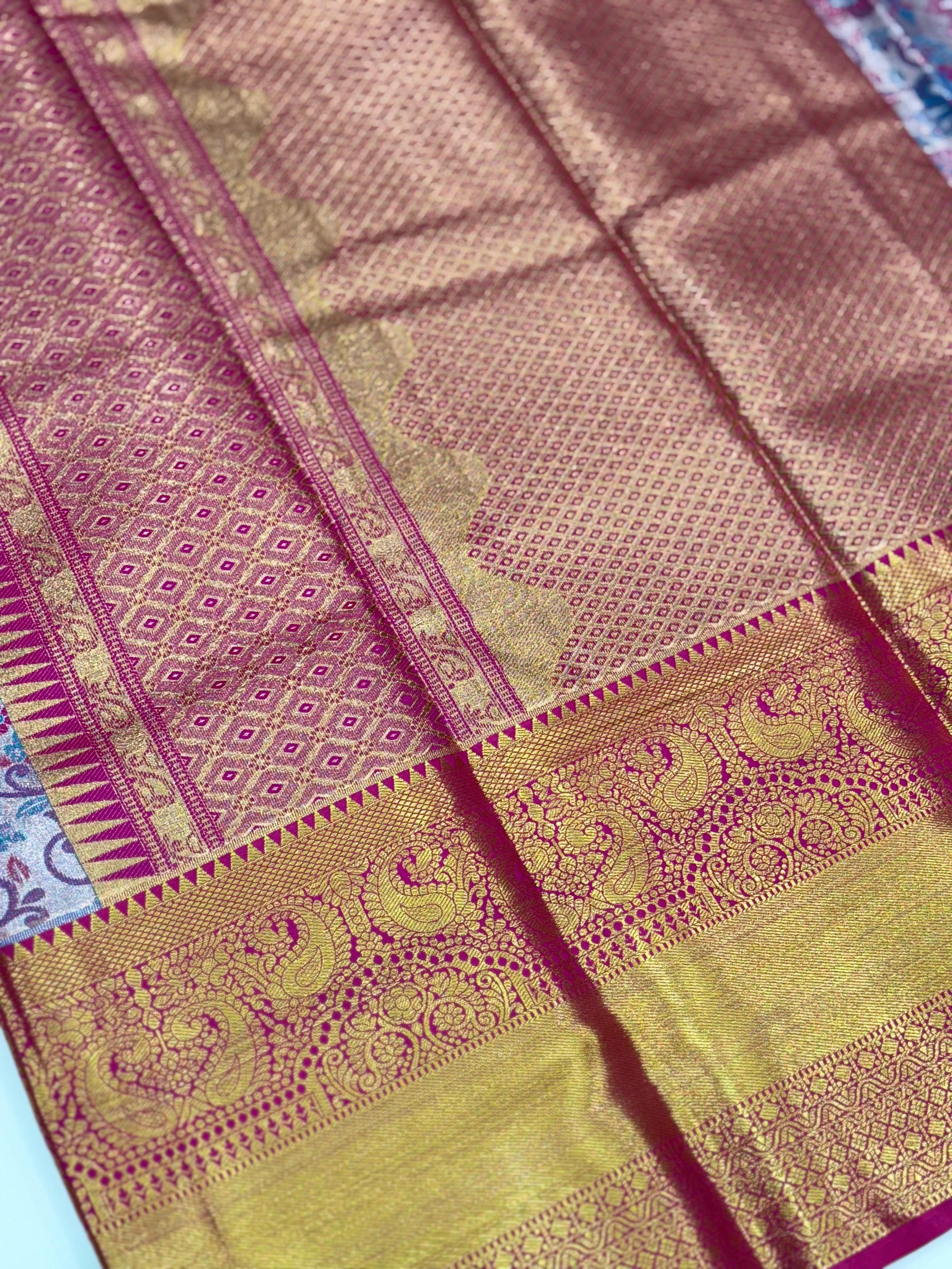 Radiance Dharmavaram Silk Floral Saree