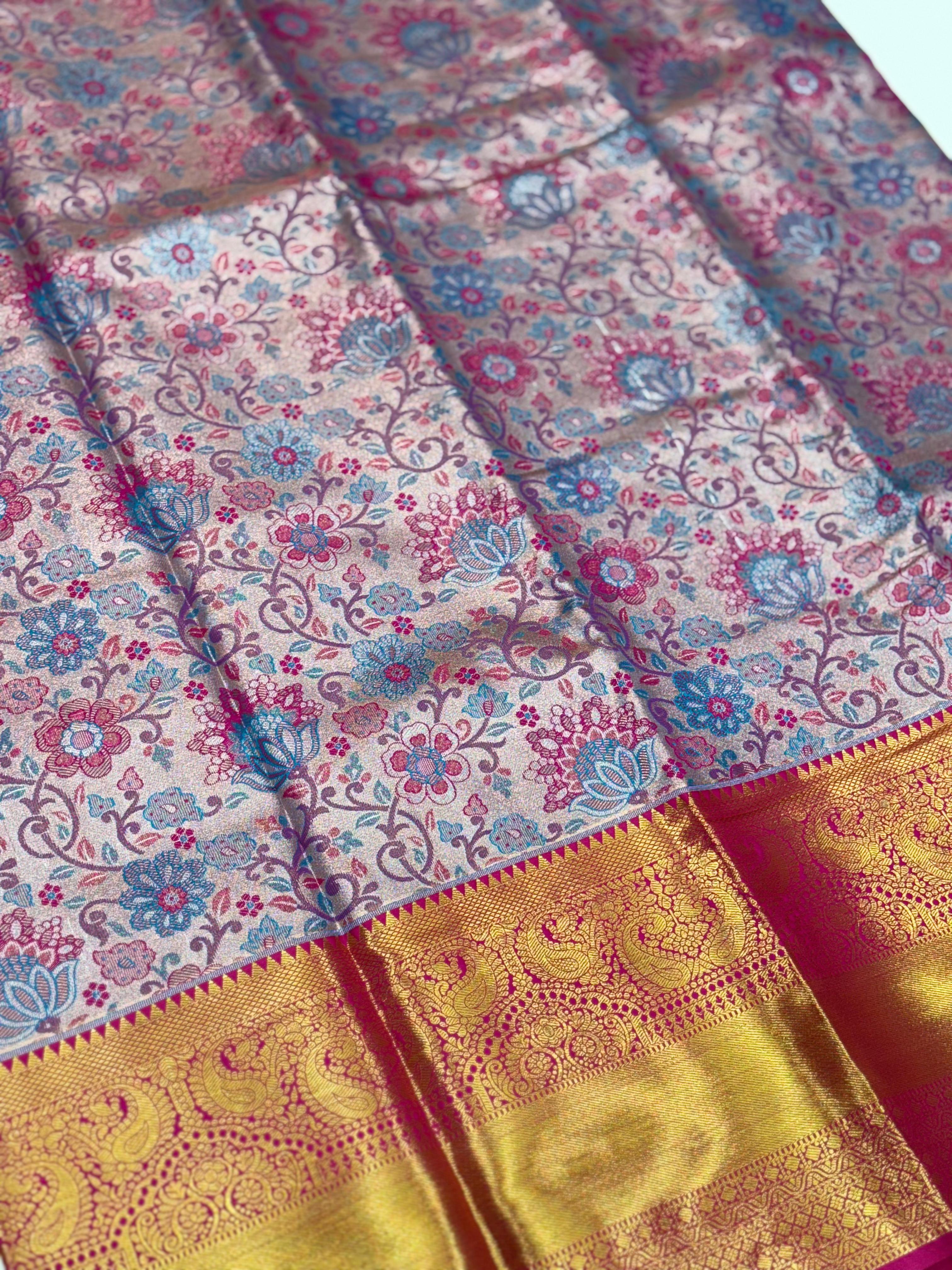 Radiance Dharmavaram Silk Floral Saree