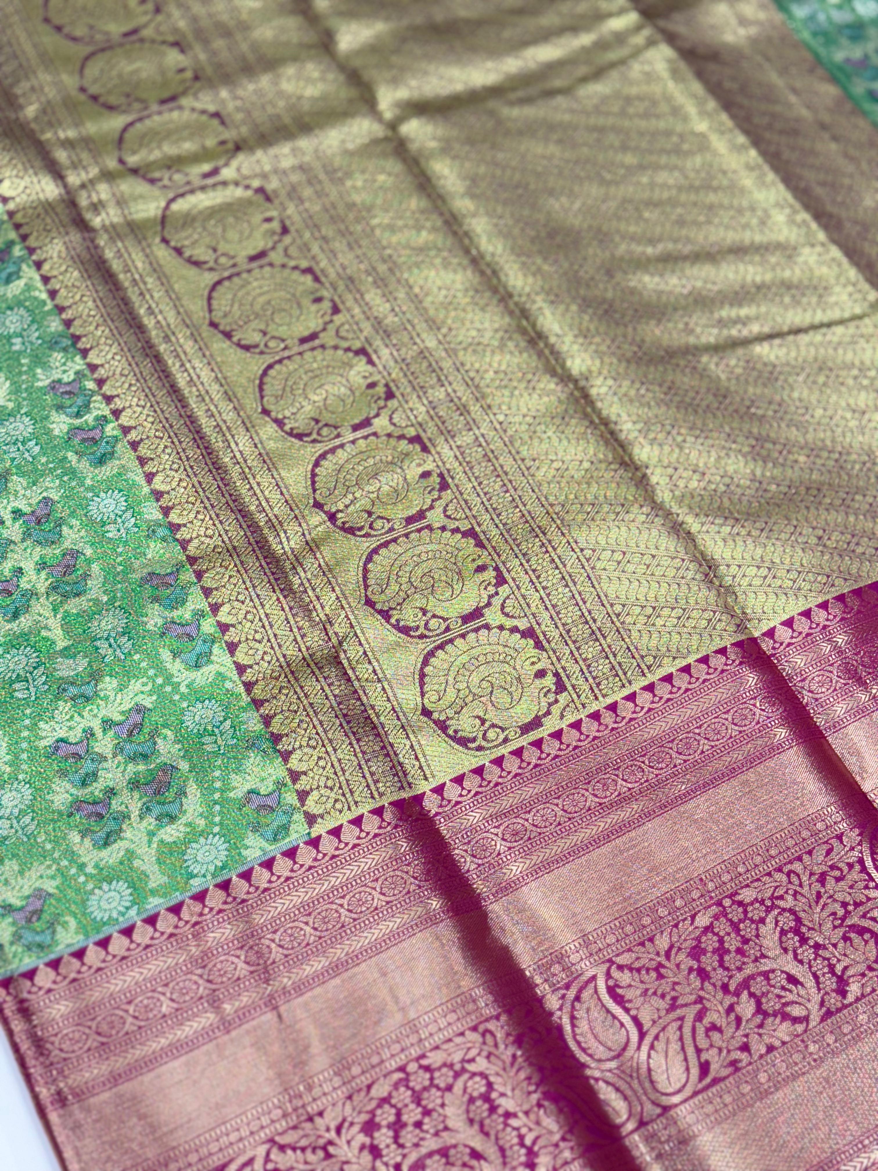 Fern Green Dharmavaram Silk Saree