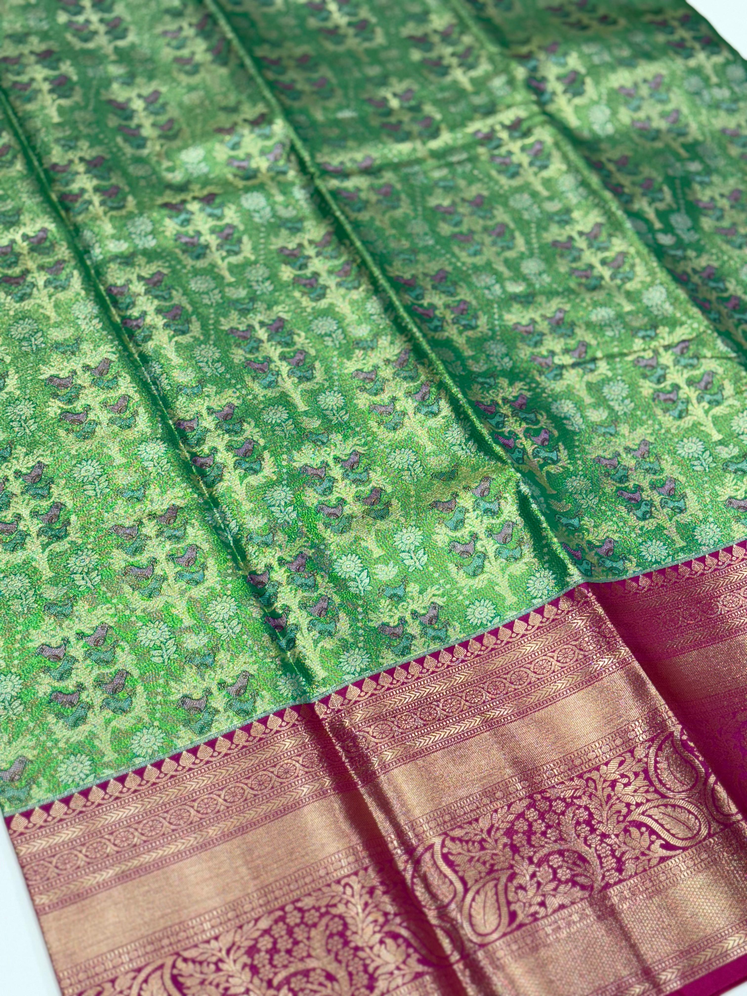 Fern Green Dharmavaram Silk Saree