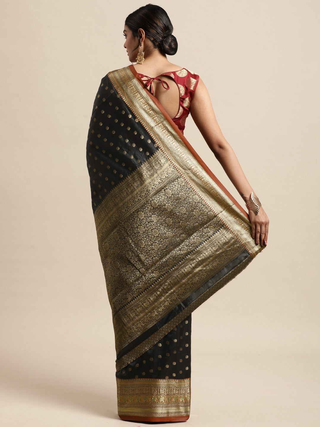  Black Colour Banarasi Silk Saree