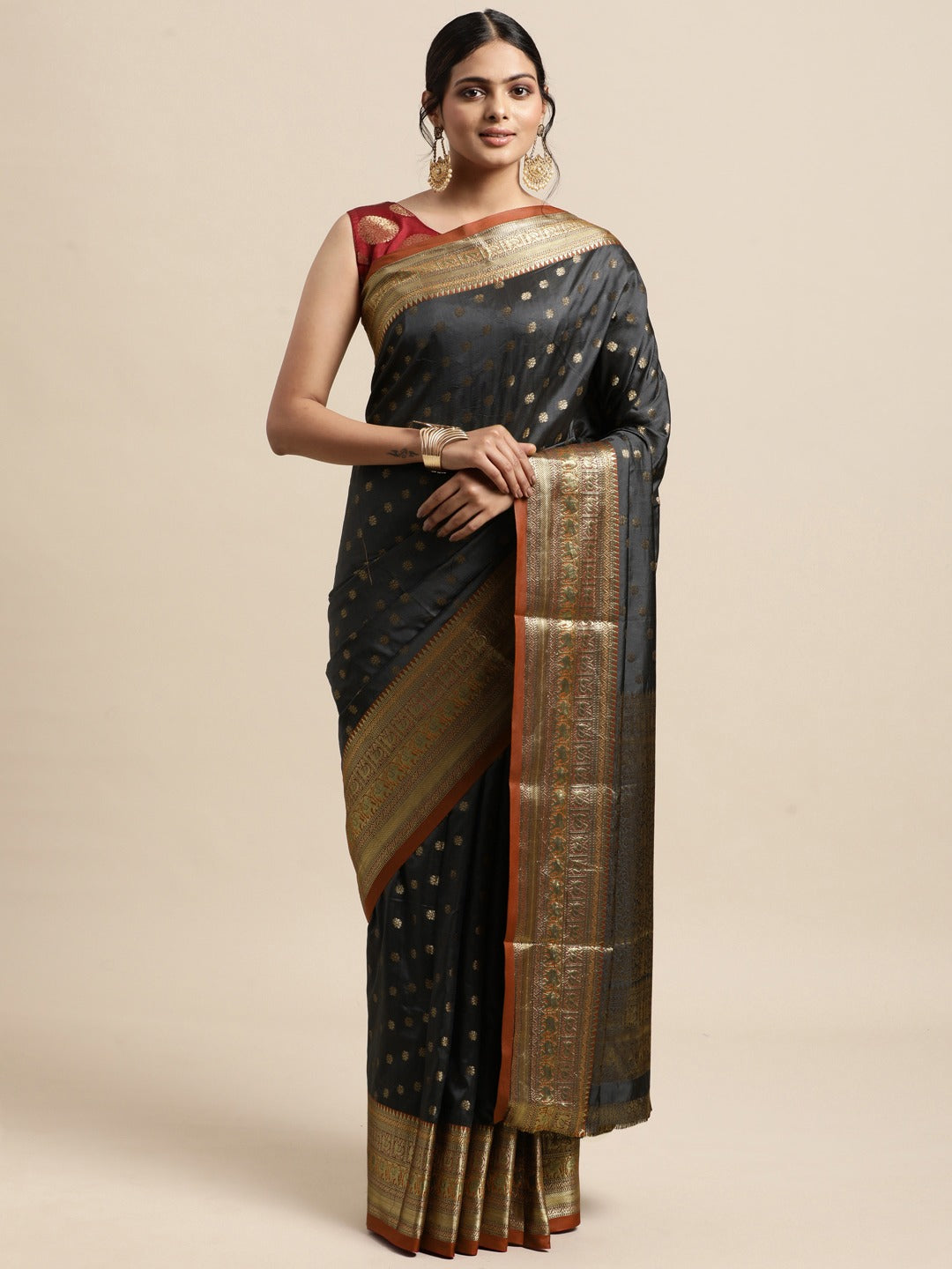  Black Colour Banarasi Silk Saree