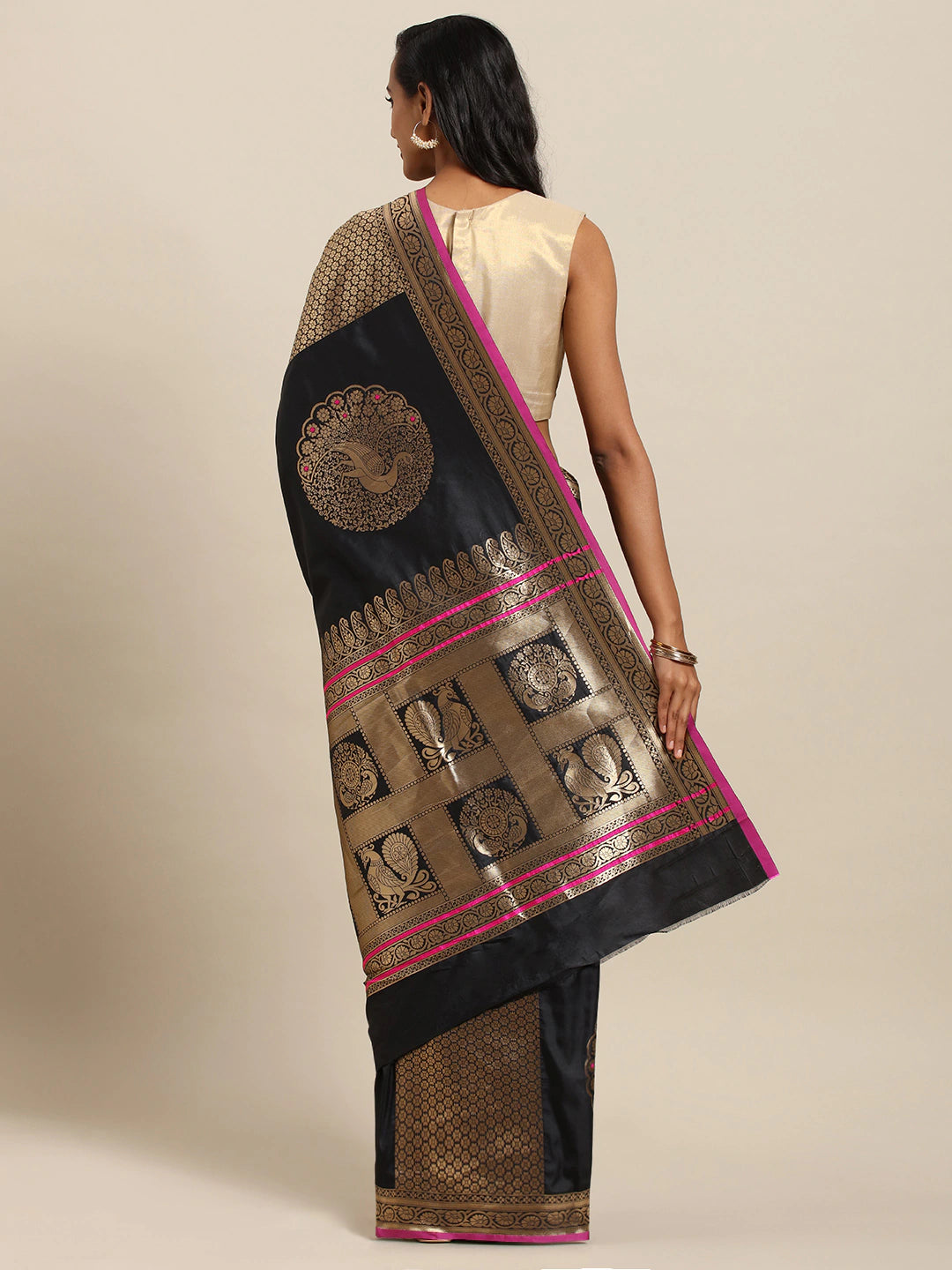 Banarasi Black Colour Silk Woven Design Saree 