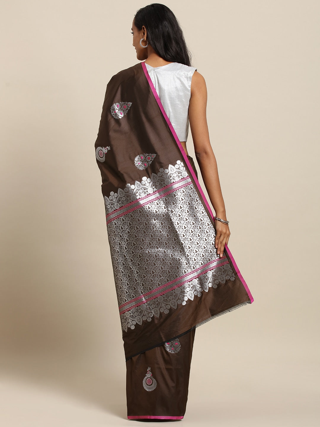 Kanjivaram Coffee Brown Silk Blend Saree