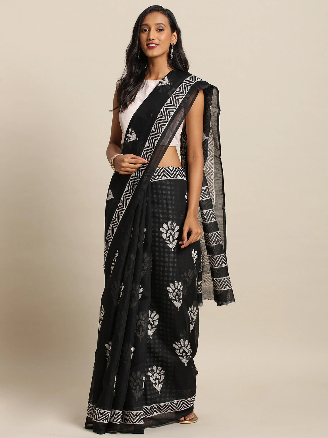 Mulberry Silk Dabu Saree| Bagru Printed