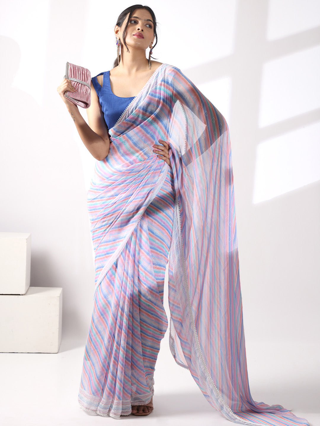  Soft Georgette Multi Colored Saree