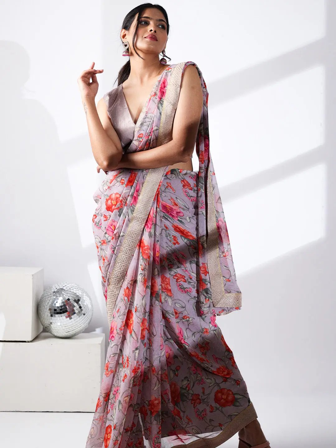  Soft Georgette Multi Colored Saree