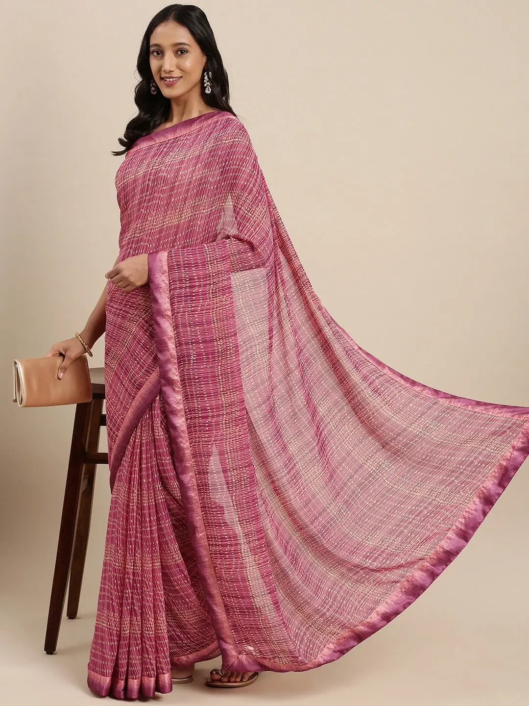 Soft Georgette Saree With Foli Print Work