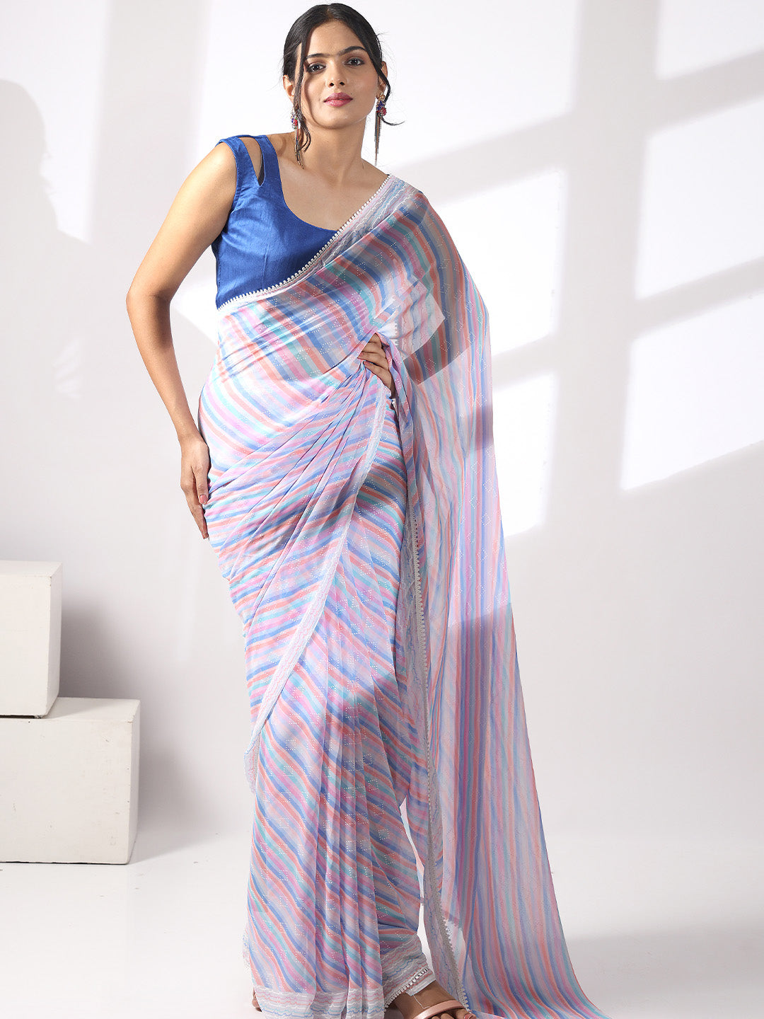  Soft Georgette Multi Colored Saree